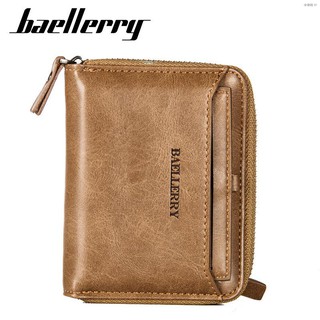 ♛☇┋Baellerry Short Wallet Top Quality Leather Multi Function Card Holder & Coin Purse Wallet For Men
