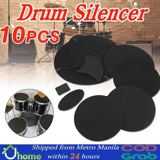 【SOYACAR】10Pcs Snare Mute Pad Sound Silencer Pad Kit Drum Cymbal Mute Rubber Foam Snare Silencer Pad