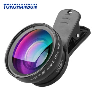 TOKOHANSUN Phone Lens Kit 0.45x Super Wide Angle & 12.5x Super Macro Lens HD Camera Lentes for