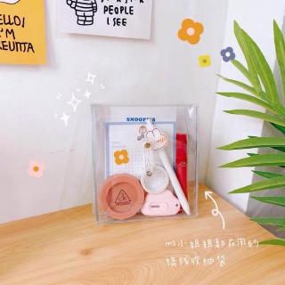 Korea ins style stationery transparent PVC pencil case writing box winding storage bag stationery and skin care products portable information bill storage bag (4)