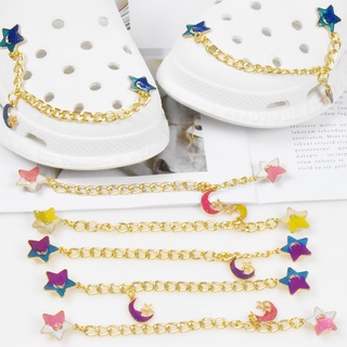 Fashion Colorful Stars Chains Jibbitz Crocs Pins for shoes bags High quality #cod