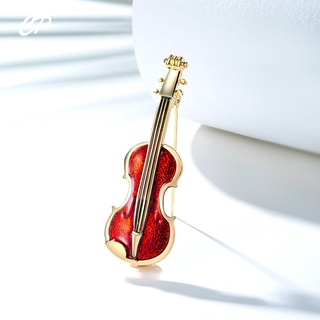 Fashion Violin Pins Punk Brooches Crystal Rhinestone Musical Instruments Brooch Pin Jewelry Accessories