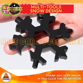 18-in-1 Snow Design Multi-Tool Pocket type key chain Stainless Steel Snowflake Screwdriver Tool