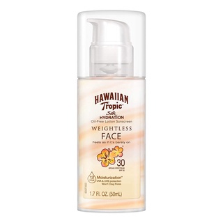 Hawaiian Tropic Silk Hydration Weightless Face Oil-Free Lotion Sunscreen SPF 30, 1.7 fl.oz / 50 ml