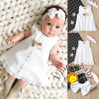 ☀UniNewborn Infant Baby Girl White Princess Lace Romper Dress Clothes Outfit Sets