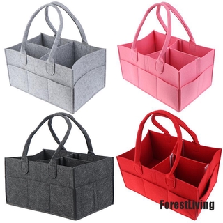 [ForestLiving] Felt Baby Diaper Caddy Nursery Storage Wipes Bag Nappy Organizer Basket Portable