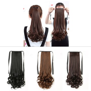 Long Tie-on Wig Ponytail Artificial Straight Hair Extension (1)
