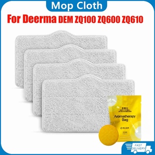 Deerma 4pcs Mop Cloth for DEM ZQ100 ZQ600 ZQ610 Steam Vacuum Cleaner Parts Mop Pad with Aromatherapy
