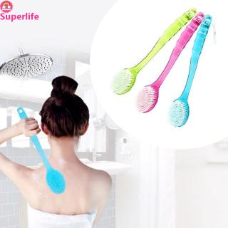 *Superlife*Long Handled Plastic Body Bath Shower Back Brush Scrubber Skin Cleaning Massager
