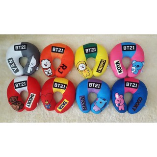 Multicolor Yelvo Cotton Neck Pillow BT21 BTS Characters for Fans