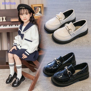 Girls small leather shoes 2021 spring and autumn new soft-soled princess shoes children s single shoes baby retro British style leather shoes