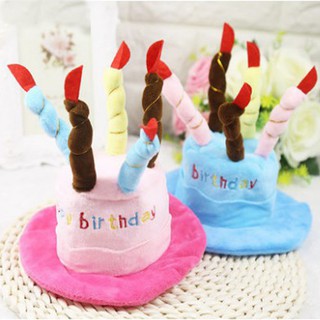Petmall Caps For Dogs Pet Cat Dog Birthday christmas Caps Hat with Cake Candle
