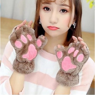 Fine Jewelry☇❈Women Cat Claw Plush Mittens/ Soft Warm Fingerless Bear Gloves/ Suit Party Gift Novelt