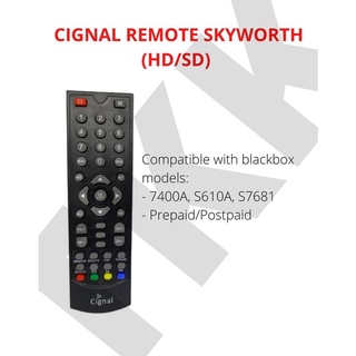 Replacement Remote For Cignal Skyworth Compatible to Skyworth Model HD 7400A SD S610A SD S7681