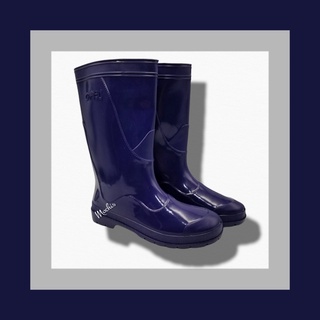 Ladies 'CAMEL' Plain Solid Color rain boots in PVC material (Navy)