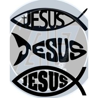 Christians Jesus Fish Symbols Customized Car/Motorcycle Decal/Sticker Vinyl Waterproof