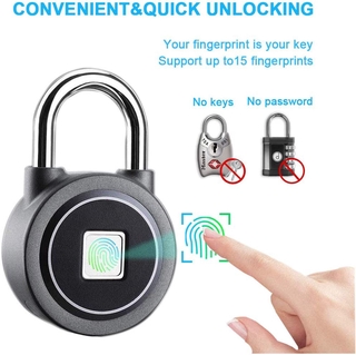 Fingerprint Smart Keyless Lock Waterproof APP Button Fingerprint Password Unlock Anti-Theft Padlock