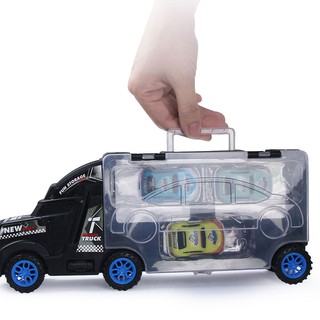 Sliding Big Truck & 6 pcs Mini Car Model Toys Pull Back Vehicle Storage Truck Toy Set For Kids Boy Gift (4)