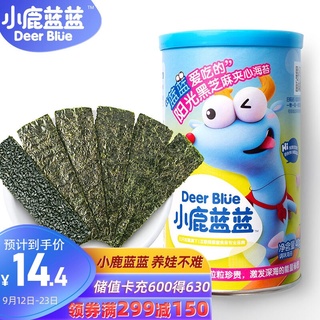 Deer Blue_Black Sesame Seaweed Crisps Children's Snacks, Mellow and Crispy Canned Instant Food 40g