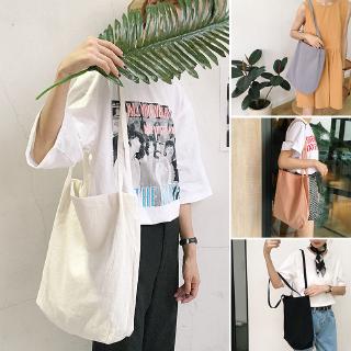 COD Women Korean Canvas Tote Bag Solid Large Capacity Shopping Casual Bags