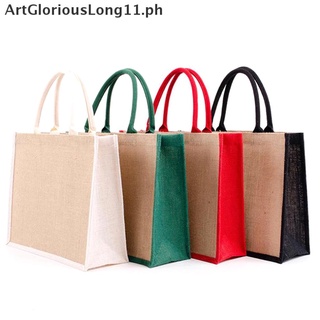 【ArtGloriousLong】 Fashionable Portable Large Capacity Jute Shopping Bag Retro Handbag Tote Bag PH (2)