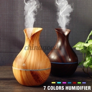 130ML Wood Grain Air Humidifier Essential Oil Aromatherapy Diffuser LED Purifier