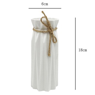 Origami Plastic Vase White Imitation Ceramic Flowerpot Flower Basket L&6 (3)