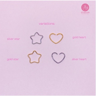 SOLD PER PIECE | Heart / Star Seamless Hoop by studs.ph