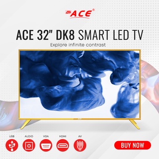 Ace 32" LED-808 DK8 Gold Aluminum Frame Full HD Smart TV-Android-HDR-Netflix-Youtube