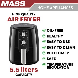 High Quality MASS 5.5L Air Fryer with warranty No Oil Needed, Healthy and Easy to Use MS-AF055L