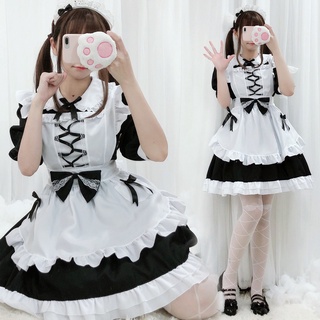 Japanese Black And White Soft Sister Maid Dress lolita