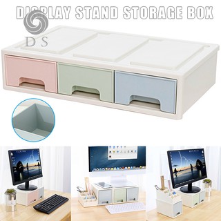 LCD Monitor Stand Holder Bracket with Office Drawer Storage Box Organizer for Desktop (1)