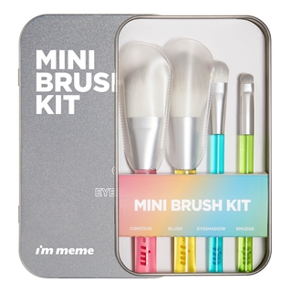 [I`M MEME Official] Mini Brush Kit | 4pcs Makeup Brush Set & Tin Case