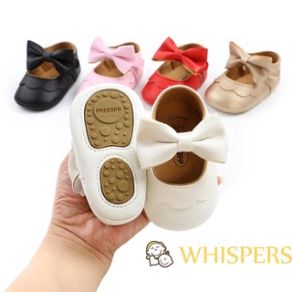 loafers♀☊WHISPERS-Baby Girls Princess Shoes, Cute Mary Jane Flats with Bowknot Rubber Sole Shoes