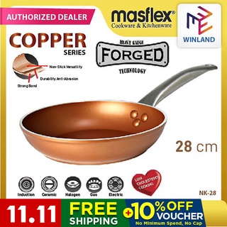 Masflex Copper Series 28 cm Non-Stick Fry Pan Induction Ready - Suitable for All Stovetops NK-28