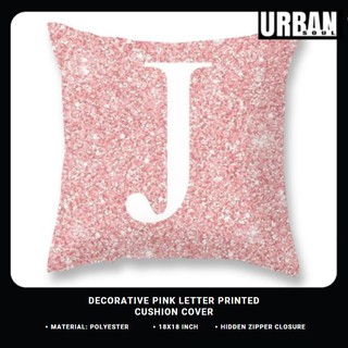 Decorative Pink Letter Printed Cushion Cover 18x18inches Throw Pillow Case