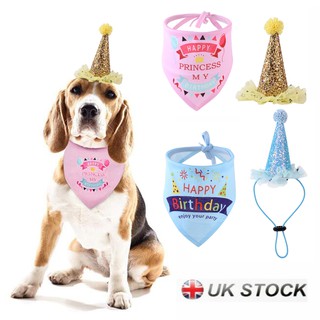 Pet Birthday Hat & Bandana Scarf Set for Dog Puppy Birthday Party Supplies