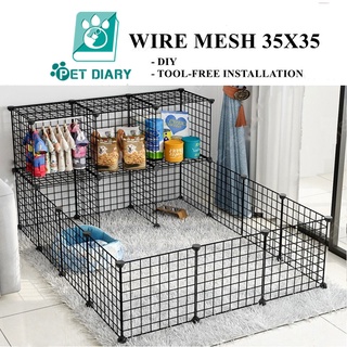 DIY Dog Cage Stackable Pet Fence 35*35CM Cat Rabbit Fence Pet Cage Pet Metal Wire Kennel Extendable