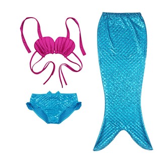 littlekids 3PCS Girl Kids Mermaid Tail Swimmable Bikini Set (7)