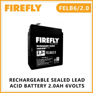 Battery Rechargeable Sealed Lead Acid Battery Maintenance Free 2.0Ah 6V FIREFLY FELB6/2.0