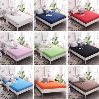 1pc 100% Cotton Printing Fitted Sheet and Pillowcase Mattress Cover Bed Linen With Elastic Band single full queen king size