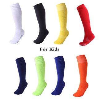 Kids Sports Soccer Socks Pure Color Knee High Football Sock