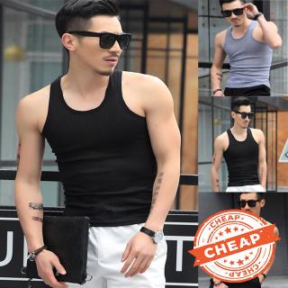 Men Fashion Summer Solid Color Sleeveless Vest Shirt for Gym Fitness Sports
