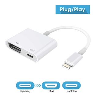 iPhone to HDMI Adapter,Lightning Digital AV Adapter with iPhone Charging Port for HD TV Monitor