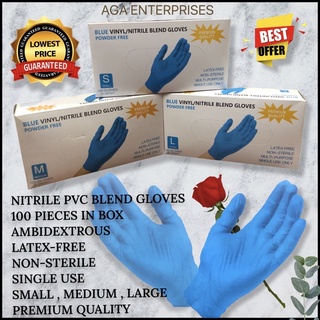 Nitrile PVC Vinyl Blended Examination Gloves 100pieces (50pairs) in Box