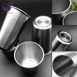 Stainless Steel Cups silver Metal Mugs Delicate Water Cup stainless baso cup (1PCS)