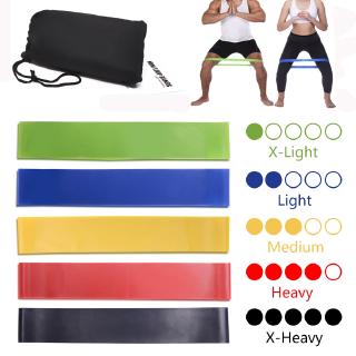 5 Colors Yoga Resistance Rubber Bands Indoor Outdoor Fitness Equipment 0.35mm-1.1mm Pilates Sport Training Workout Elastic Bands