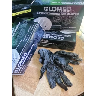 Glomed latex black gloves
