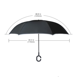 ▽☬✻Customized Pattern Windproof Reverse Umbrella Rain Women Men Long Handle Double Layer Inverted Se