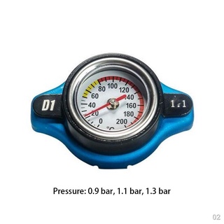 ✠ஐ☂Universal Car Thermost Radiator Cap Cover & Water Temp Gauge Meter 1.1 Bar (2)